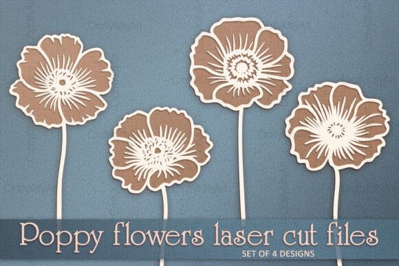 3D Poppy SVG: Laser Cutting & Wall Decor