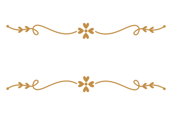 A Gold and White Line with Flowers on It