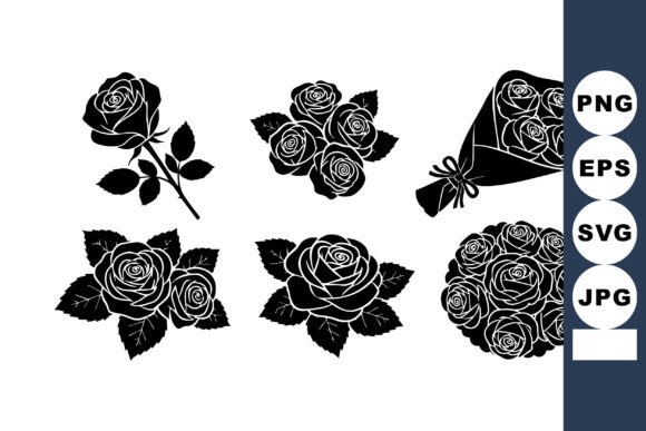 Black White Rose Vector Set: Crafts & Graphics Review