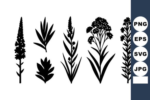 Botanical Silhouette Plant Leaves for Crafts & Graphics