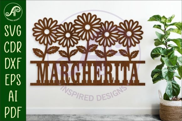 Daisy Flowers Sign: Laser Cutting Wall Decor