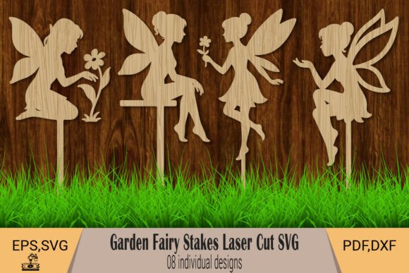 Fairy Garden Stake SVG Bundle for Laser Cutting Decor