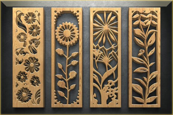 Floral Botanical Cut Panel Set: Crafts & Graphics