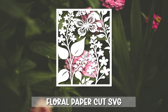 Flowers Paper Cut Card Template