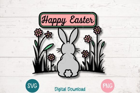 Happy Easter Bunny Clipart: Graphics for Crafts