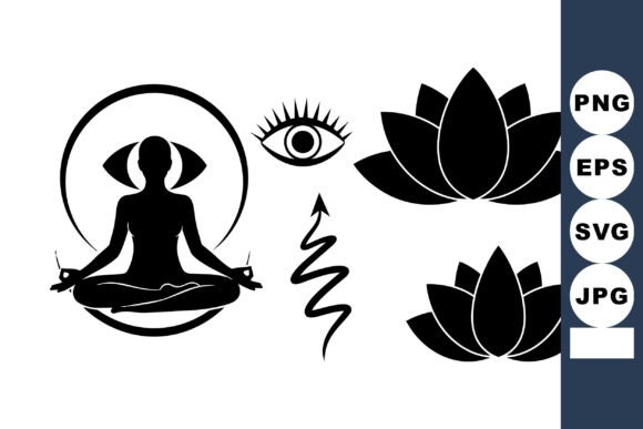 Minimalist Yoga Icons for Crafts and Graphics