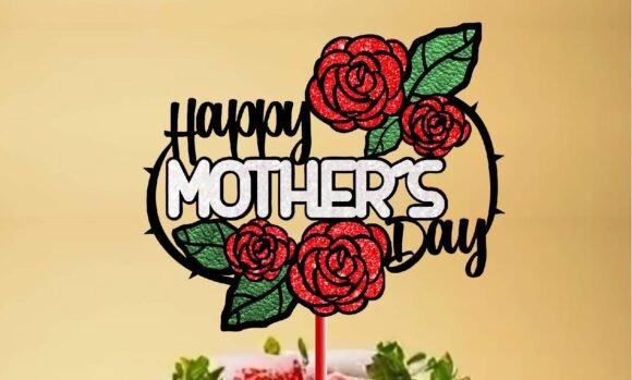 Mother's Day Rose SVG: Laser Cutting & Cake Toppers