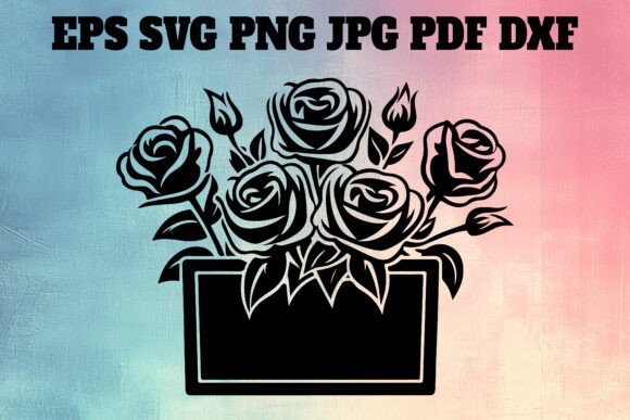Silhouette of a Roses Box Graphics