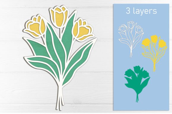 Tulip Bouquet for Laser Cutting & Home Decor